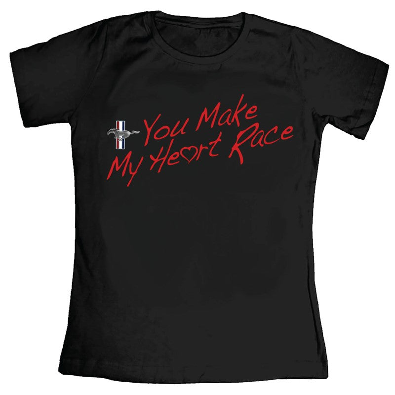 Ford You Make My Heart Race Mustang Ladies Ladies T-Shirt