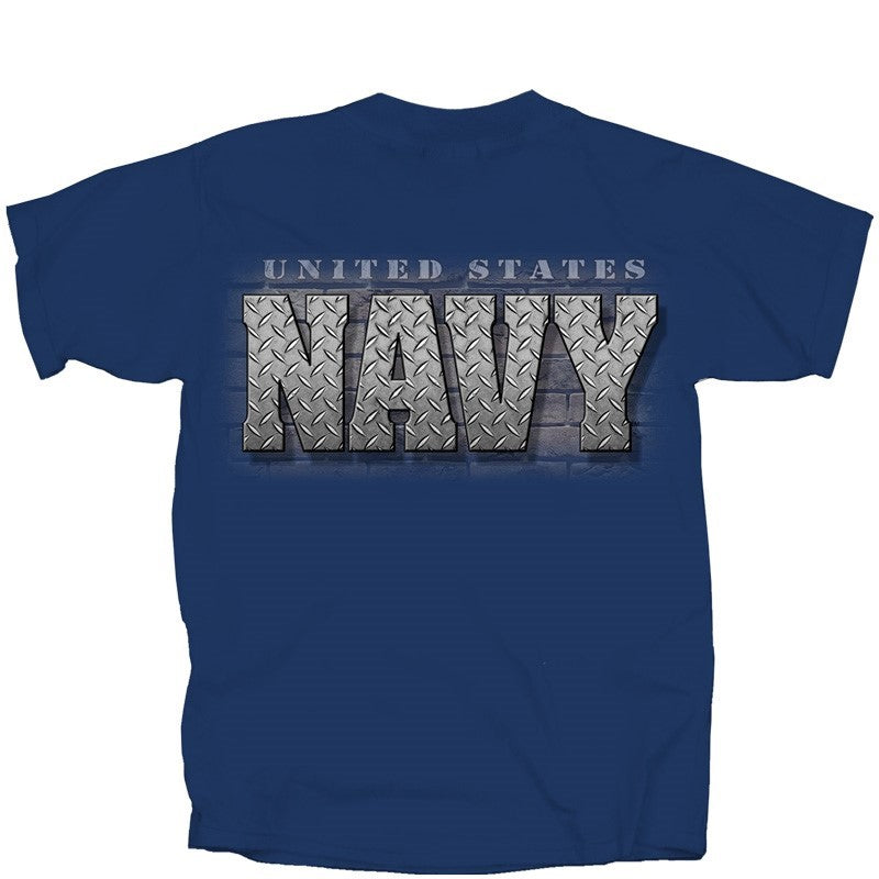 Military Navy Diamond Plate Logo T-Shirt