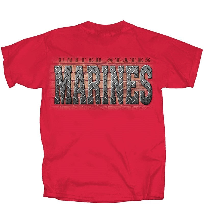 Military Marine Diamond Plate Logo T-Shirt