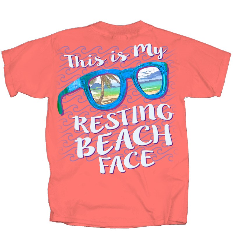 Drinking Resting Beach Face T-Shirt