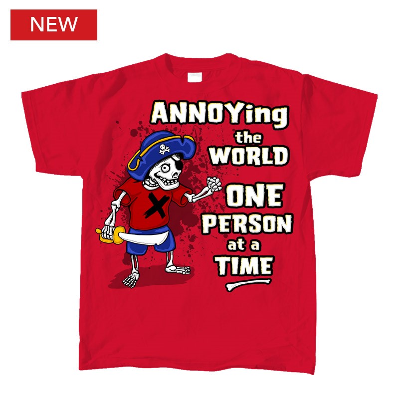 Pirate Annoying the World 1 Person at a Time Youth T-Shirt