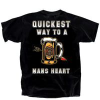 Thumbnail for Drinking Beer Quickest Way to Mans Heart T-Shirt