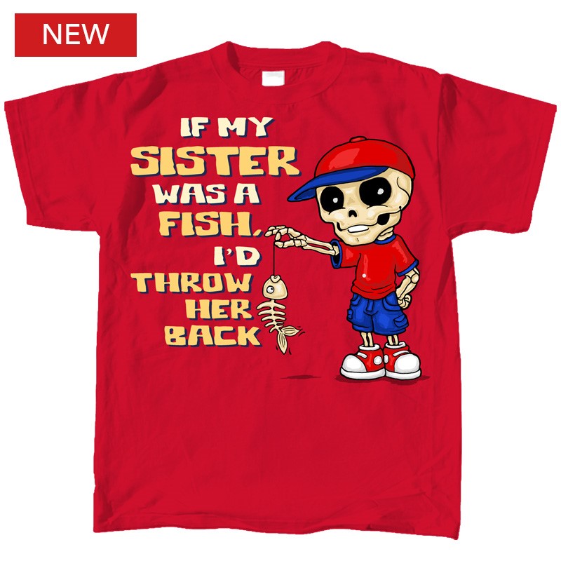 Pirate Sister Fish Throw Back Youth T-Shirt