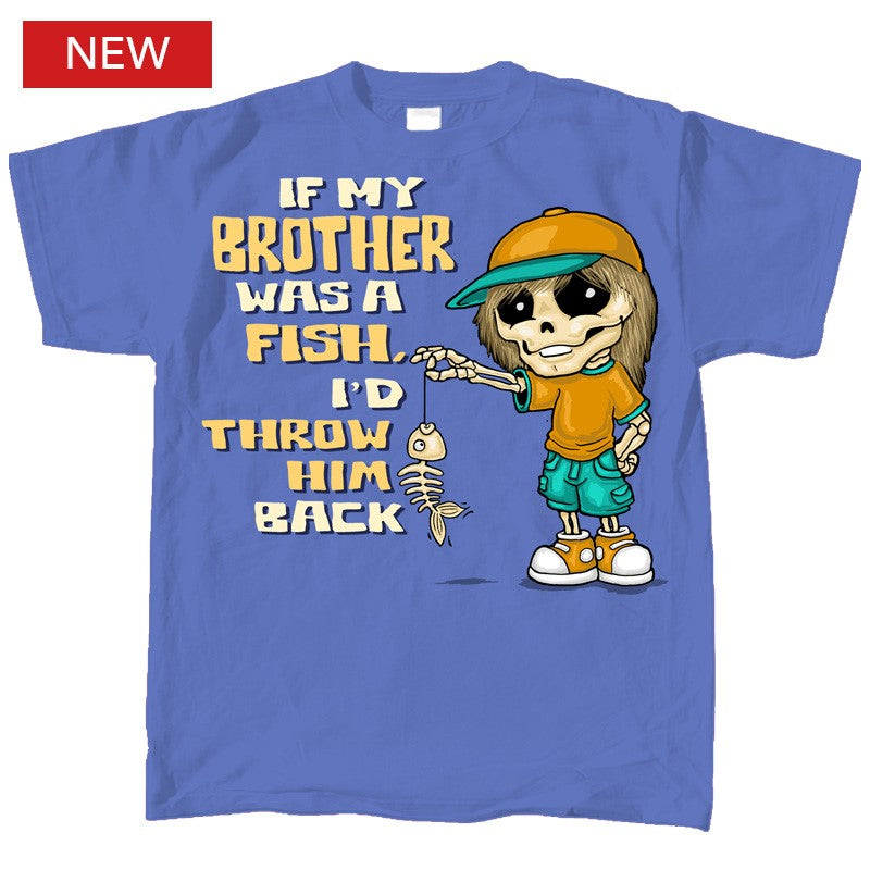 Pirate Brother Fish Throw Back Youth T-Shirt