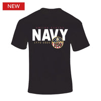 Thumbnail for Military Navy 250th Anniversary Circle Logo T-Shirt