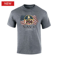 Thumbnail for Military Navy 250th Anniversary Flag T-Shirt