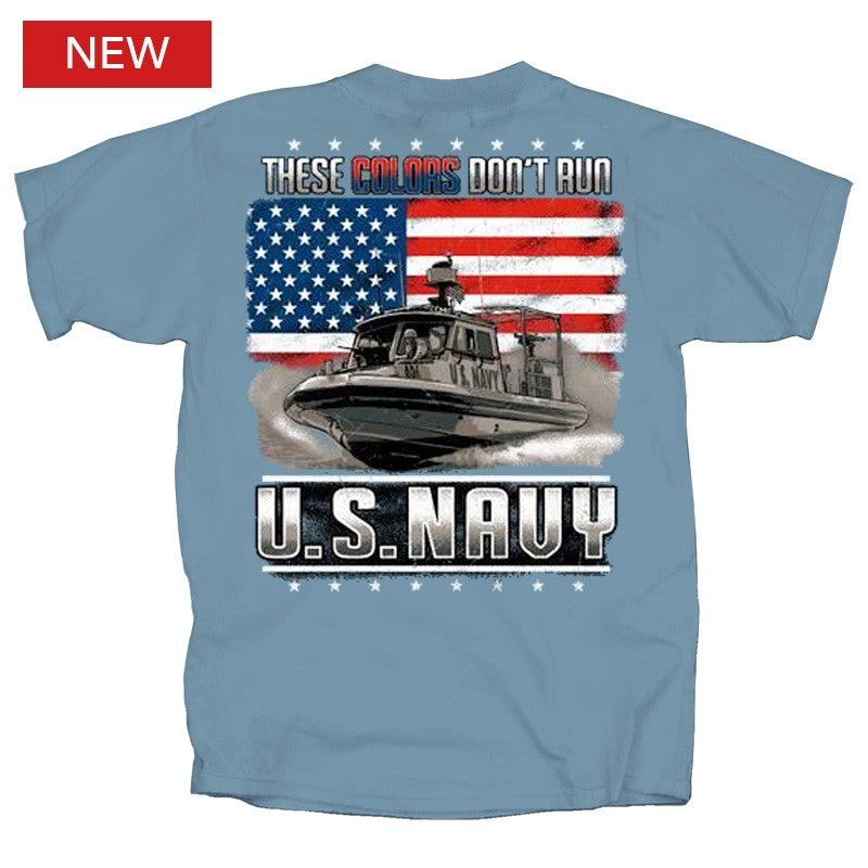Military Navy Colors Don't Run Flag T-Shirt