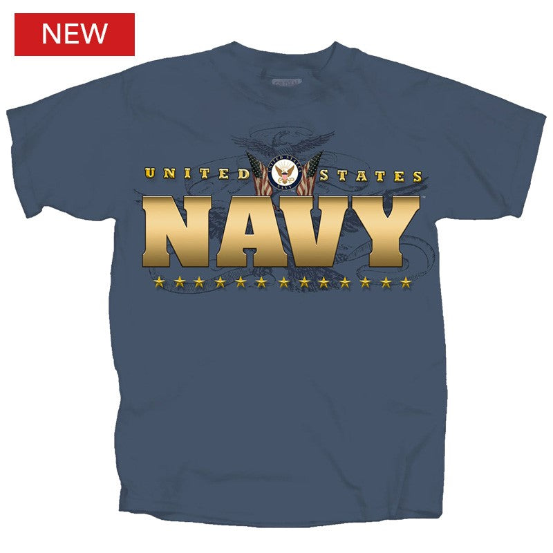 Navy Gold & Flags T-Shirt