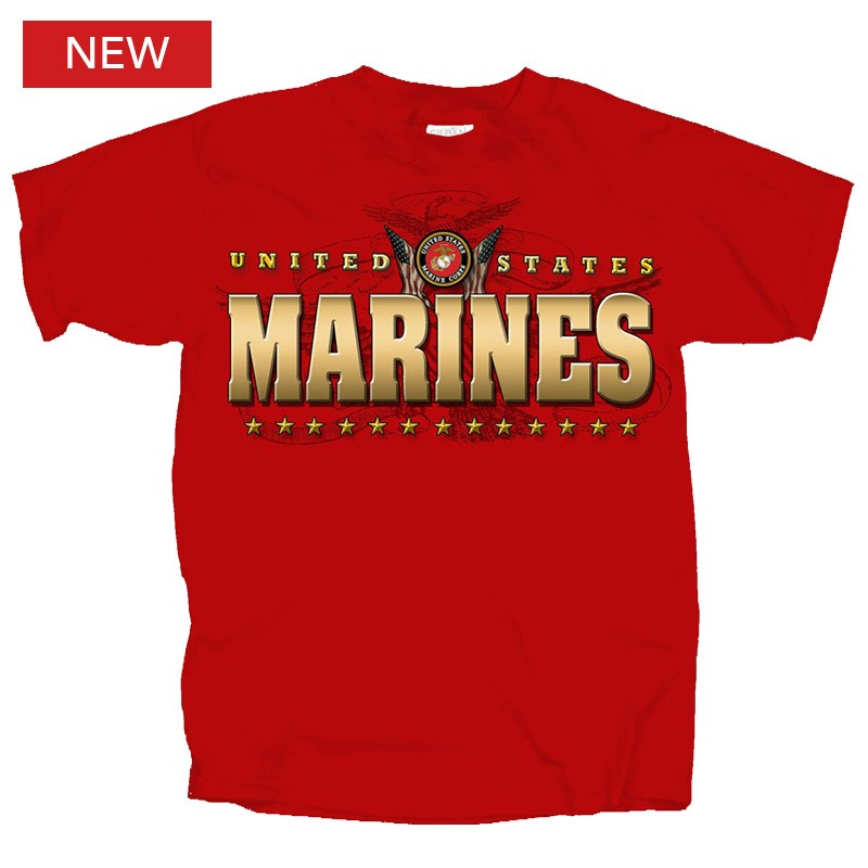 Marines Gold & Flags T-Shirt