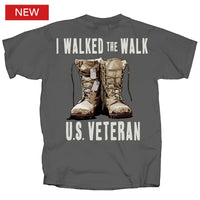 Thumbnail for Military Veteran I Walked the Walk Boots T-Shirt