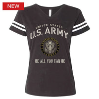Thumbnail for Army Lady Stencil Logo Ladies V-Neck T-Shirt