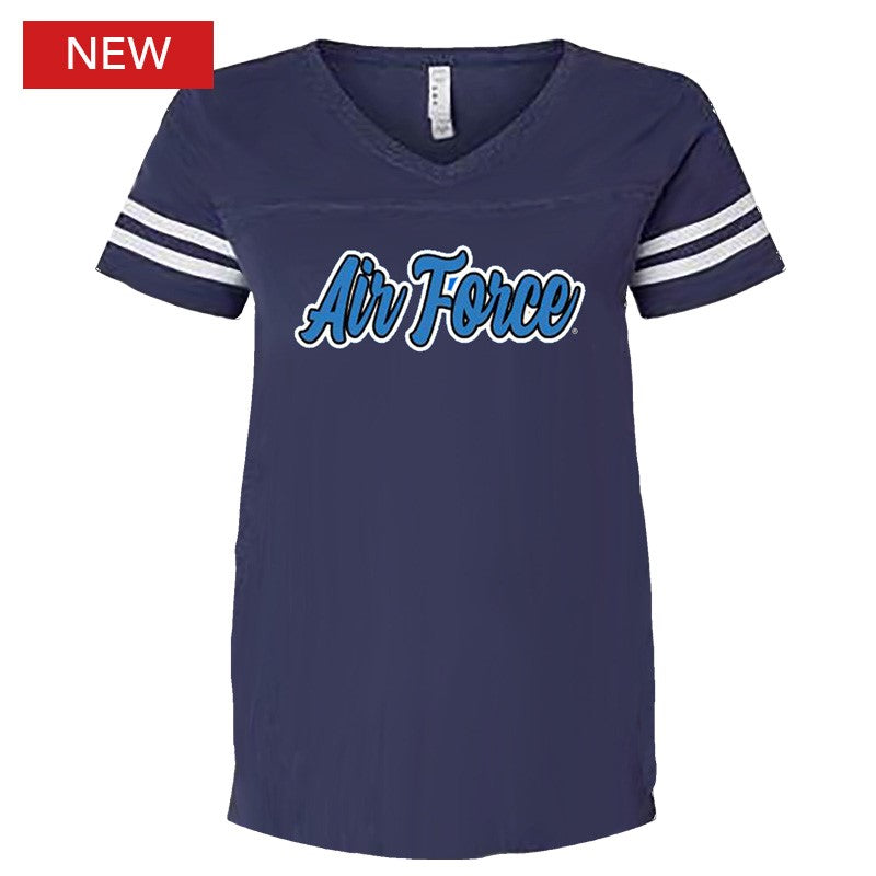Air Force Lady Script Logo Ladies V-Neck T-Shirt