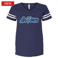 Thumbnail for Air Force Lady Script Logo Ladies V-Neck T-Shirt