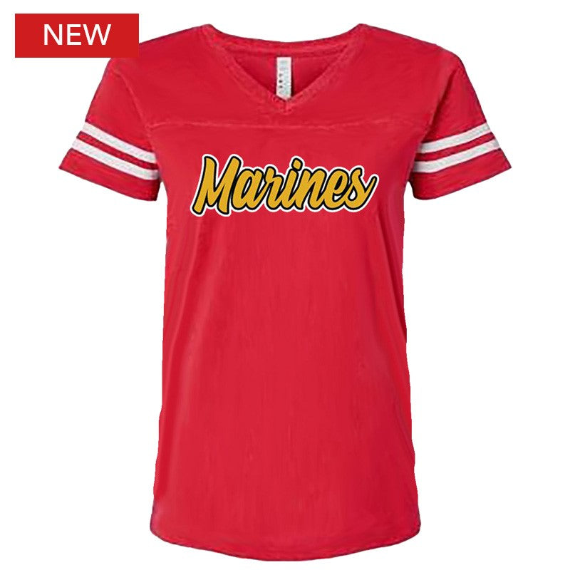 Marines Lady Script Logo Ladies V-Neck T-Shirt
