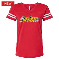 Thumbnail for Marines Lady Script Logo Ladies V-Neck T-Shirt