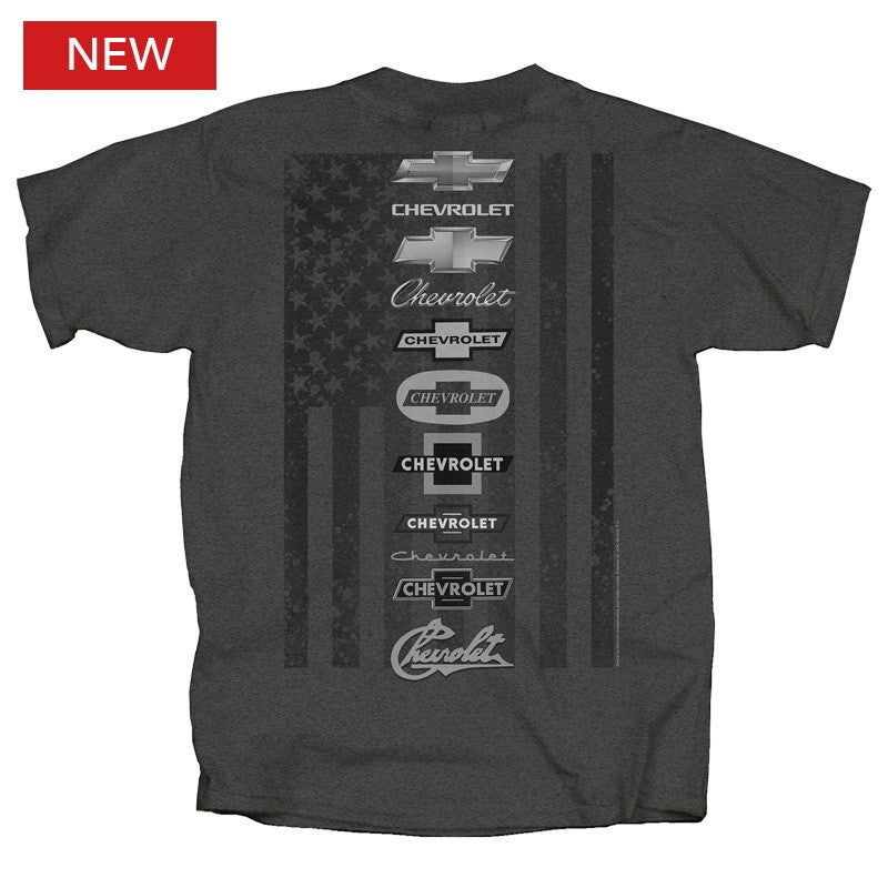 Chevy Tonal Flag Spine Print Logos T-Shirt