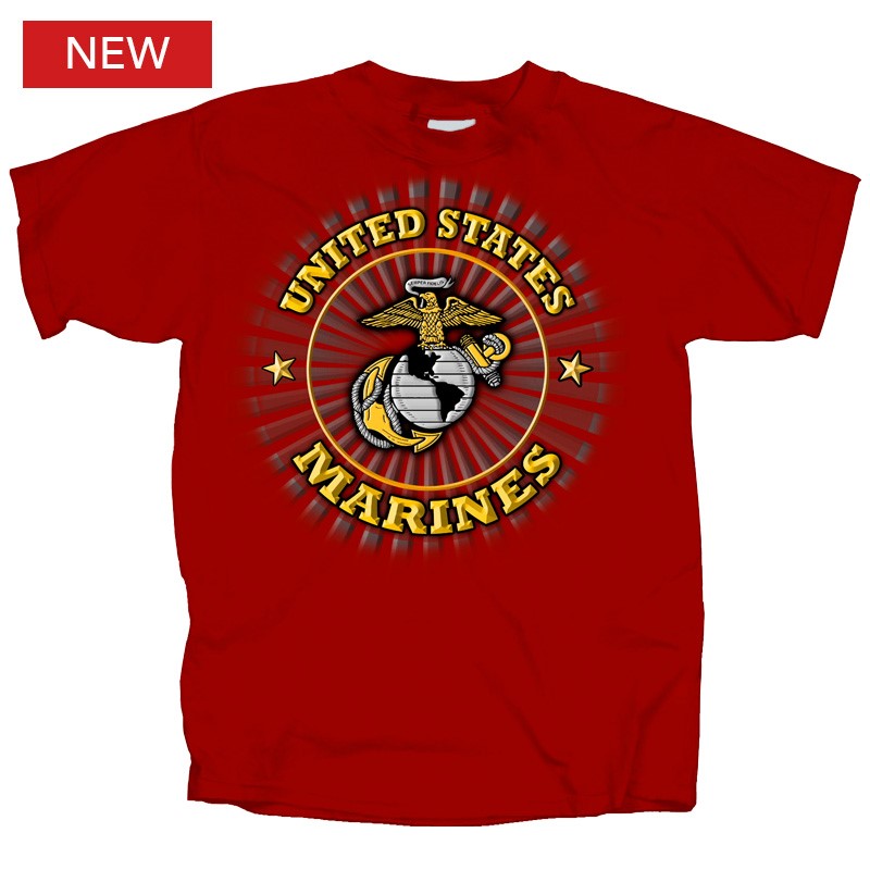 Military Marines Circle Burst T-Shirt