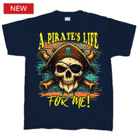 Thumbnail for Pirate Skull a Pirates Life for Me Youth T-Shirt