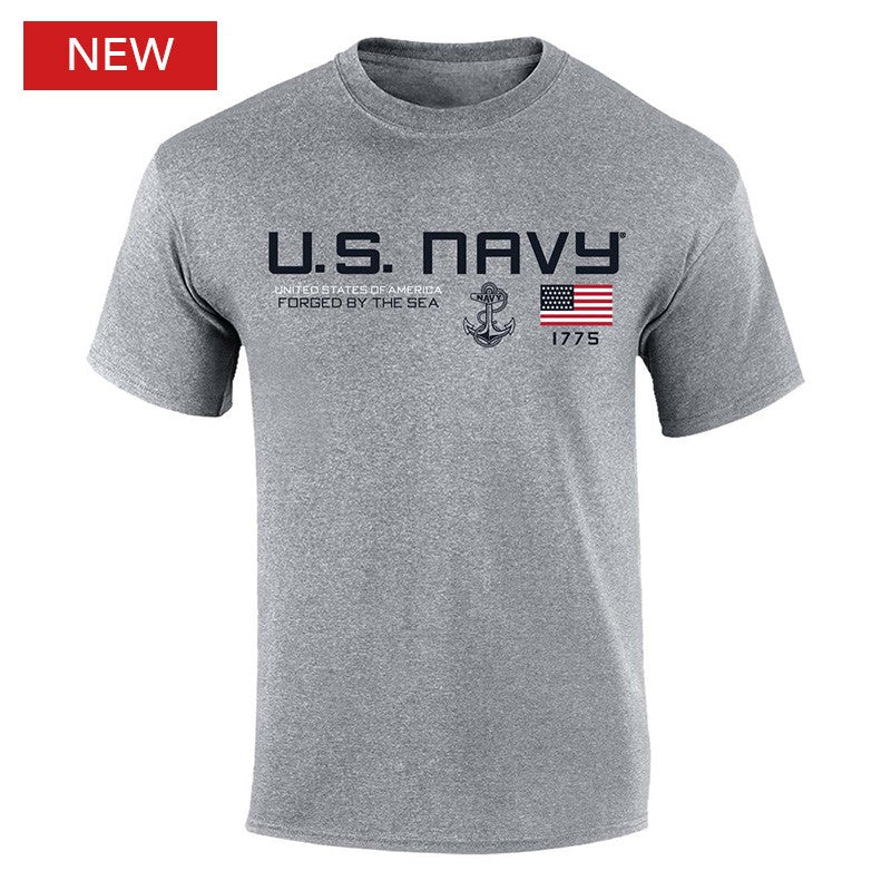 Military Navy Flag Icon Forged by the Sea T-Shirt
