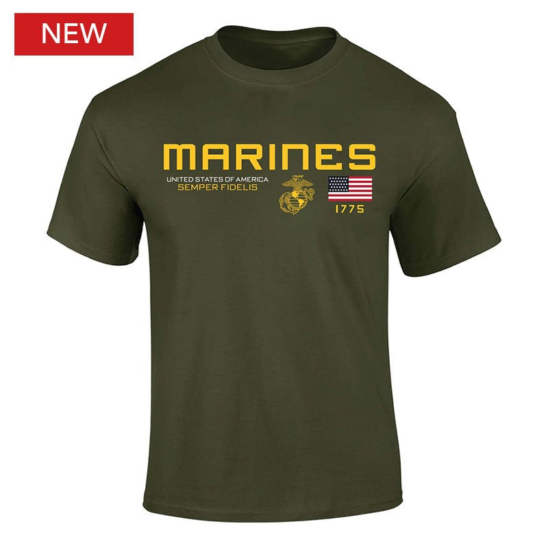 Military Marines Flag Icon Semper Fidelis T-Shirt