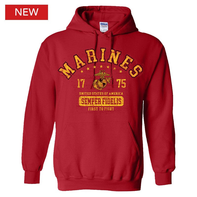 Military Marines Athletic Logo Adult Hood