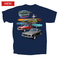 Thumbnail for Ford Mustang Nights Diner Scene 4 Cars T-Shirt