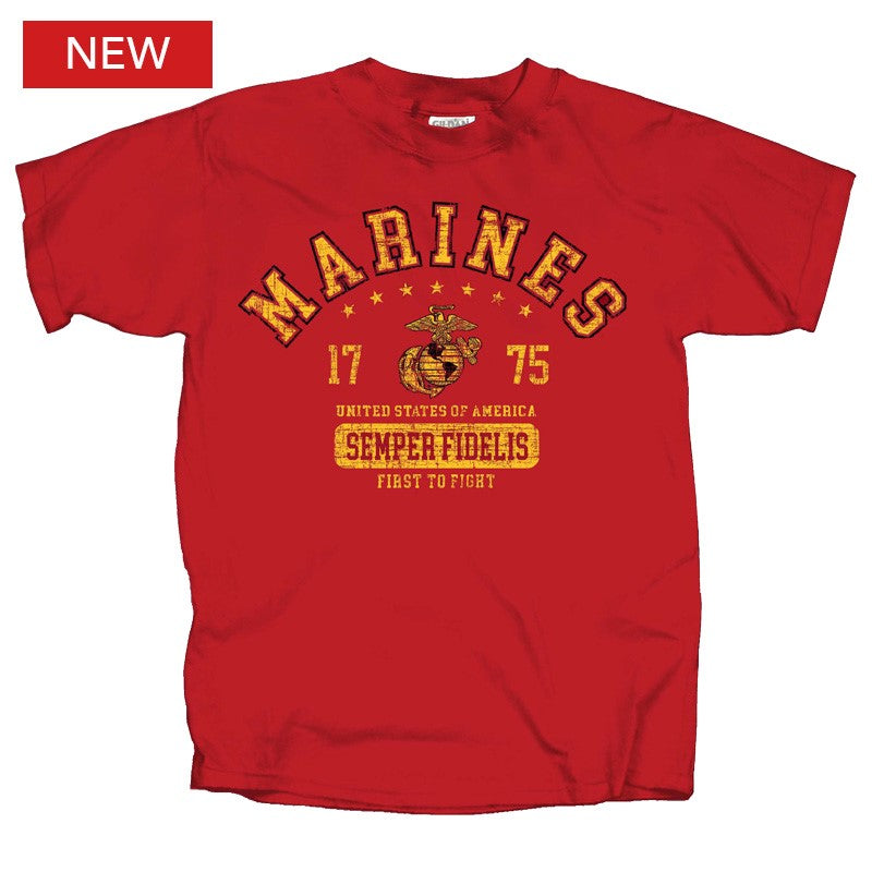 Military Marines Athletic Logo T-Shirt
