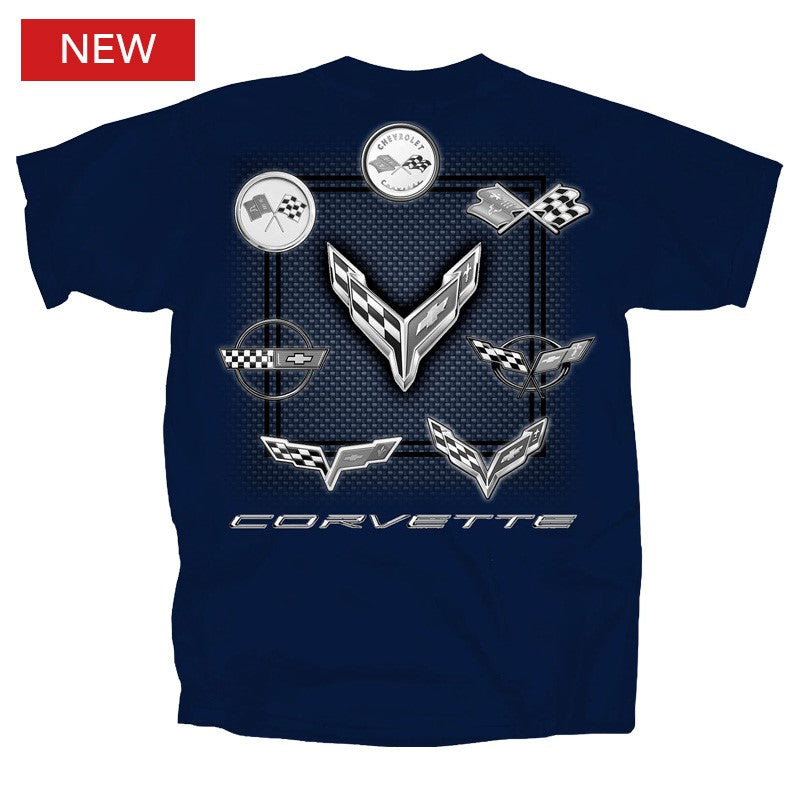 GM Corvette Logo All Over T-Shirt