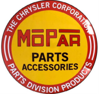 MOPAR PARTS DOMED METAL SIGN - 15" ROUND- (2 PC PREPACK - $5.50 EACH)