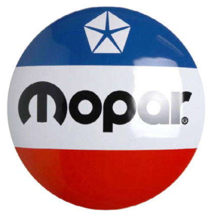 MOPAR SHIELD DOMED METAL SIGN - 15" ROUND- (2 PC PREPACK - $5.50 EACH)