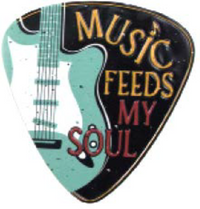 Thumbnail for 15x16 - MUSIC FEEDS MY SOUL - SHAPED AND EMBOSSED METAL SIGN - (2 PC PREPACK - $9.00 EACH)