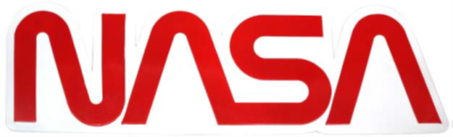 15.25X16.25 - NASA WORM LOGO - SHAPED AND EMBOSSED METAL SIGN - (2 PC PREPACK - $9.00 EACH)