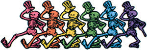 Grateful Dead Skeletons 6.2"x2" Patch - 3 pc prepack