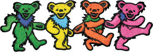 Grateful Dead Dancing Bears 6"x2" Patch - 3 pc prepack