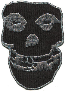 Misfits Silver Glitter Skull 10" Oversized Patch