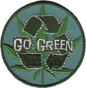 Go Green Weed Leaf Recycle 3" Patch - 3 pc prepack