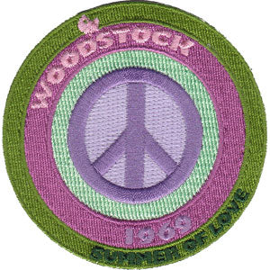 Woodstock Peace Sign 3" Round Patch - 3 pc prepack