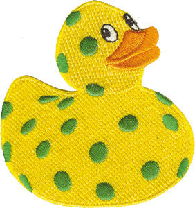 Polka Dot Rubber Ducky 3"x2.25" Patch - 3 pc prepack