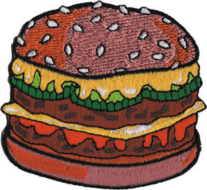 Burger 2.8"x2.5" Patch - 3 pc prepack