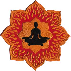 Zen Lotus Flames 3.1"x3.2" Patch - 3 pc prepack