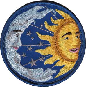 Sun, Moon  Stars 3" Round Patch - 3 pc prepack