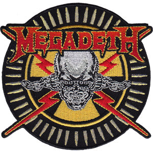 Megadeth Skull  Bullets 3.6"x3.5" Patch - 3 pc prepack
