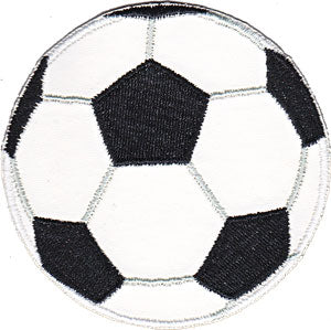 Soccer Ball Pleather 3.5" Round Patch - 3 pc prepack
