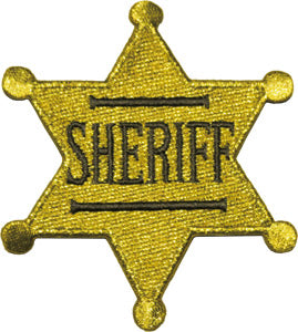 Sheriff's Badge 2.75"x3" Patch - 3 pc prepack