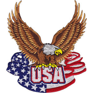USA Flag w/ Eagle 4.1"x4.75" Patch - 3 pc prepack