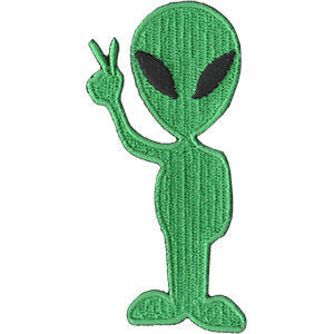 Alien Peace Sign Fingers 2.25"x3.6" Patch - 3 pc prepack