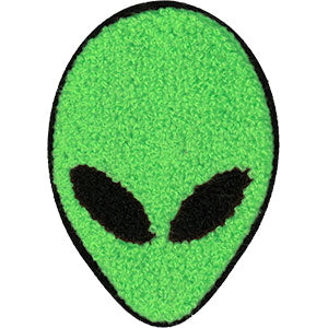 Chenille Alien Head 2.7"x3.8" Patch - 3 pc prepack