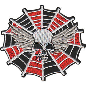 Web Skull 2.7"x3" Patch - 3 pc prepack