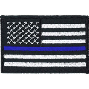 Police American Flag 4"x2.7" Patch - 3 pc prepack