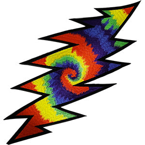 Grateful Dead Tie Dye Lightning Bolt 6.5"x12.6" Oversized Patch